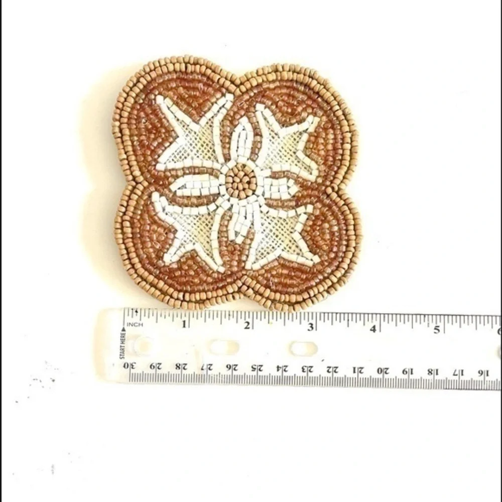 Beaded Everyday Jute Coaster Set of 4 Stocking Stuffer